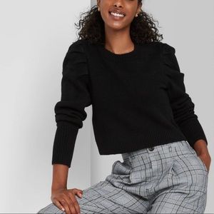 NWT Wild Fable size xl black puff sleeve sweater